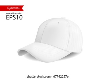 white blank Baseball cup for printing.Vector sportswear and uniform
