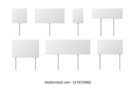 White blank boards signs. Vector illustration. stock image. - Shutterstock ID 2174710083