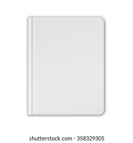 White Blank Book Or Notebook Template. Vector.