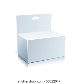 White Blank  Box Isolated on a White Background.