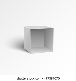 White Blank Box with shadow isolated on white background. Ready for your design. Vector EPS10.