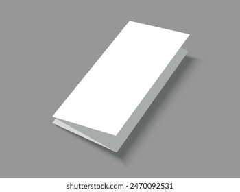 White blank brochure template on gray background. Brochure, booklet for presenting report cover.