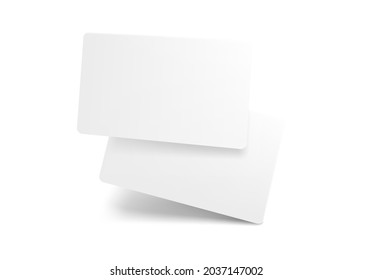 White blank business cards isolated on white