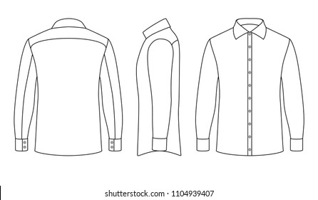 White Blank Business Mans Shirt Long Stock Vector (Royalty Free ...