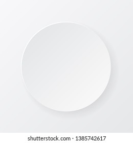 White blank button on white background