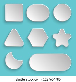 White blank buttons vector design illustration isolated on cool background.