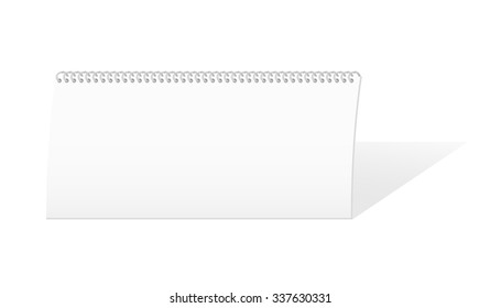white blank calendar on white background, isolated