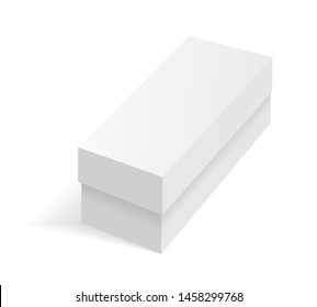 White blank cardboard package box. Vector template. Cardboard box mockup, package and container illustration.