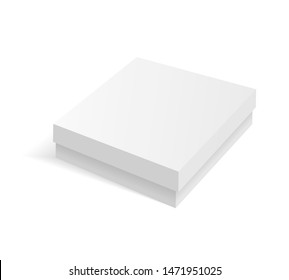 White blank cardboard package box. Vector template. Cardboard box mockup, package and container illustration.