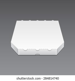 White Blank Carton Pizza Box. Ready For Your Design. Product Packing Vector EPS10