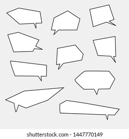 white blank cartoon speech bubbles with different shape set on sweet pink color background. vector illustration