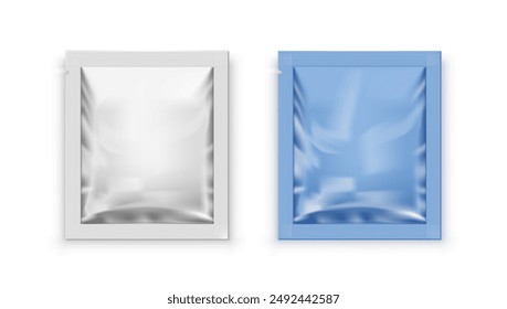 White Blank Clear Sachet For Food, Medical Or Cosmetics. EPS10 Vector