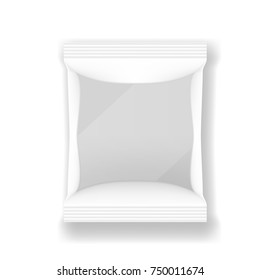 White Blank Clear Sachet For Food, Medical Or Cosmetics. EPS10 Vector