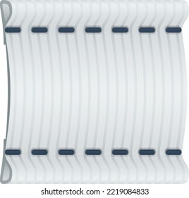 White blank cloth label with realistic stitches