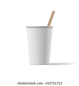 White Blank Coffee Cup Realistic Mockup