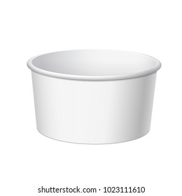 White blank container forice cream, sour cream, chocolate paste and other products. Vector illustration