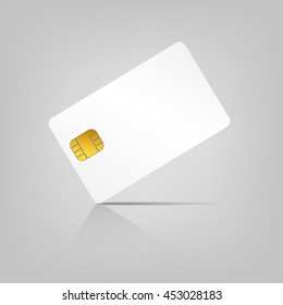 White blank credit card or smart card, Vector illustration