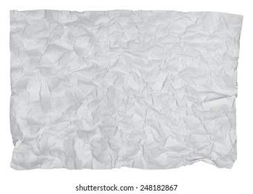white blank crumpled paper, background