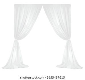 Cortina blanca en blanco. Ilustración vectorial 