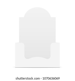 White blank display box mock up - front view. Vector illustration
