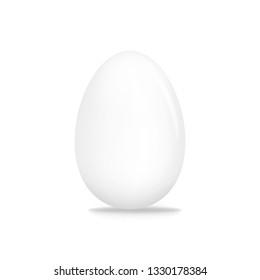 White blank egg isolated on white background, realistic vector illustration.