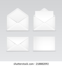 White Blank Envelopes Isolated