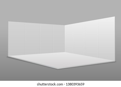 White blank exhibition stand.  Presentation event room