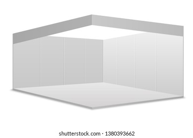 White blank exhibition stand.  Presentation event room