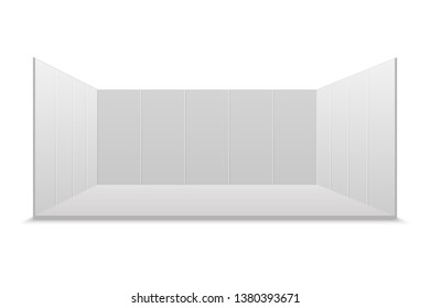 Puesto de exposición en blanco.  Sala de actos de presentación