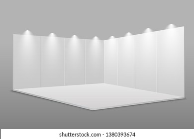 White blank exhibition stand.  Presentation event room