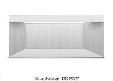 White blank exhibition stand.  Presentation event room