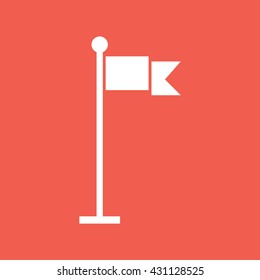 White blank flag vector icon