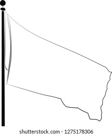 White blank flag vector illustration drawing icon black and white logo