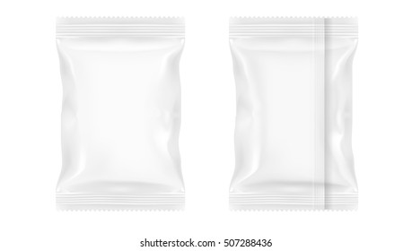 White Blank Foil Food Packing. EPS10 Vector