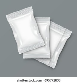 White Blank Foil Food Packing. EPS10 Vector