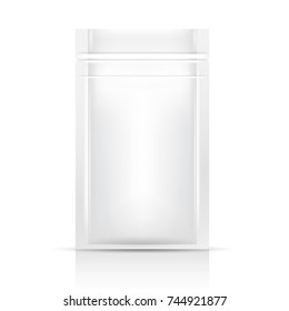 White Blank Foil Packaging Template on White Background : Vector Illustration