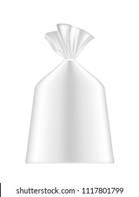 White blank foil or paper packaging. Sachet for bread, coffee, sweets, cookies and gift.