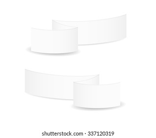 white blank folded paper on white background, isolated
