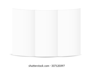 white blank folded paper on white background, isolated