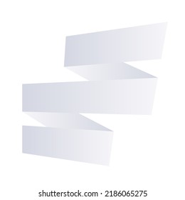 White blank folded ribbon banner