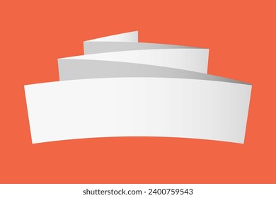 White blank folded ribbon banner. Solid vector illustration.