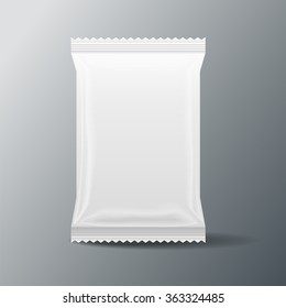 white Blank Food Bag Packaging , 3D ,vector