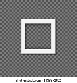 White blank frame on transparent background