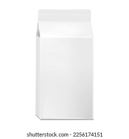 White blank gable top carton package vector mock-up. Paperboard box realistic mockup. Template for packaging design