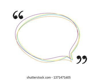 White blank hand drawn speech bubble, thinking balloon. Vector Illustration EPS10