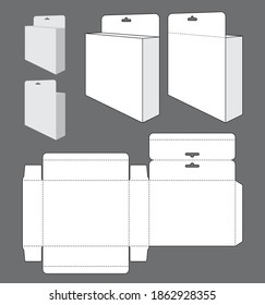 Plantilla de caja de retención colgante en blanco