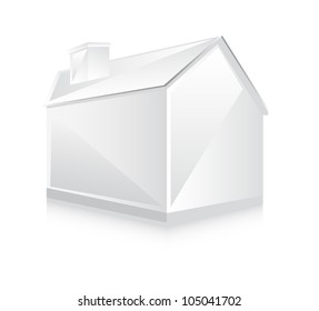 white blank house over white background. vector illustration