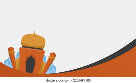 white blank islamic copy space template background with orange mosque suitable for events related to islam