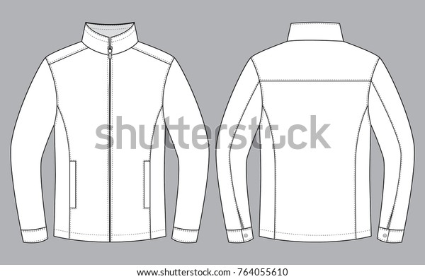 White Blank Jacket Vector Template Stock Vector (Royalty Free) 764055610