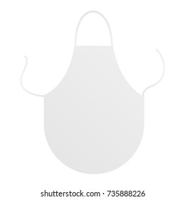 White blank kitchen apron mockup isolated. Round protective apron for cooking. Vector illustration